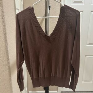 Philosophy Deep V-Neck Chocolate Sweater